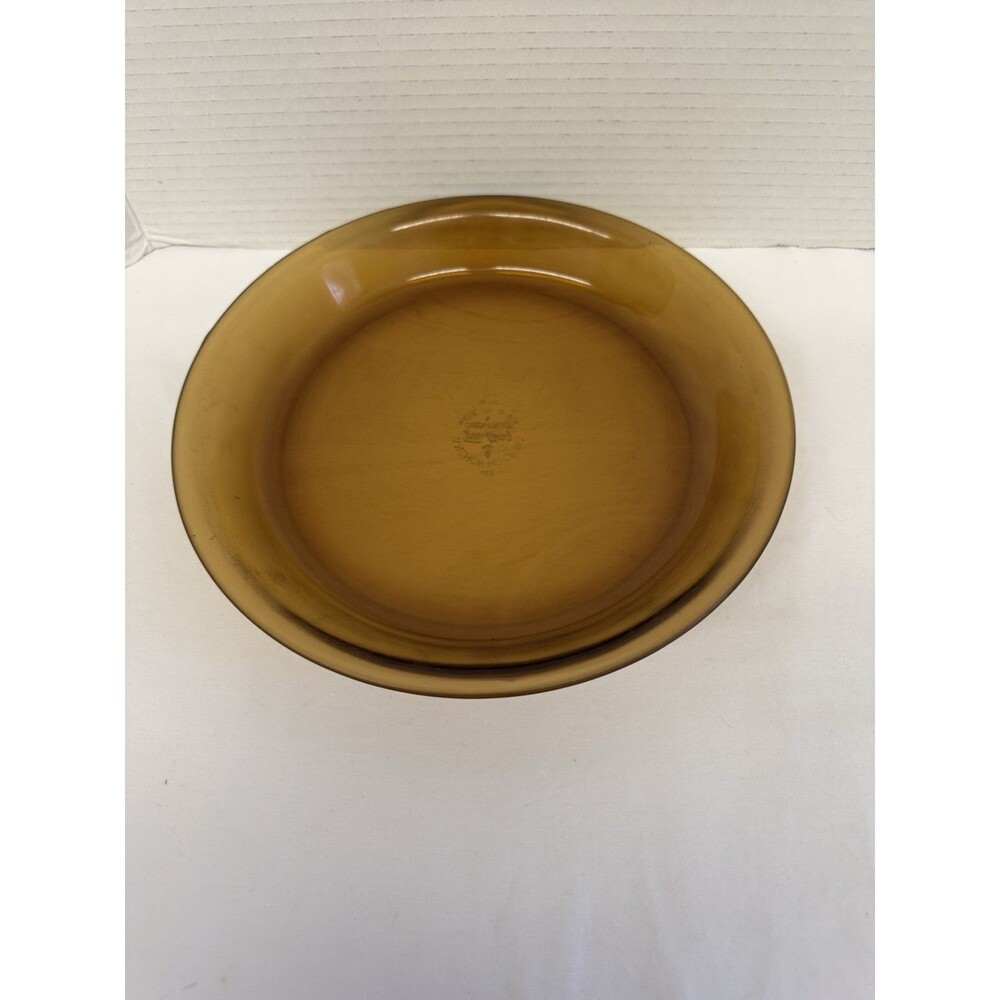 Vintage Anchor Hocking Fire King Amber Brown 10” Pie Plate Glass Pre Owned #462